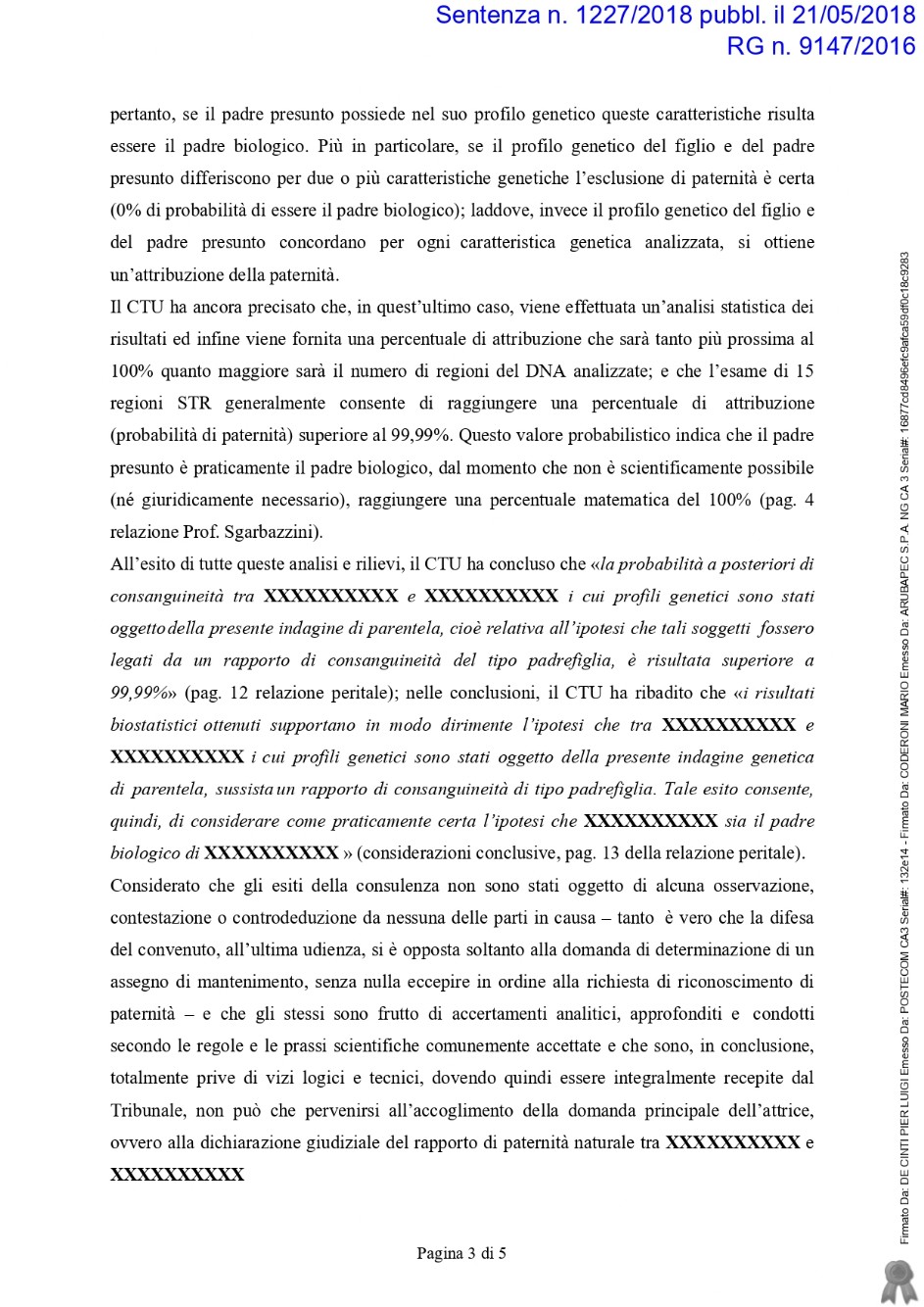 riconoscimento della paternita sentenza    pag.3