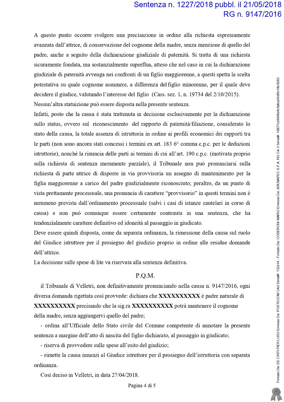 riconoscimento della paternita sentenza     pag.4